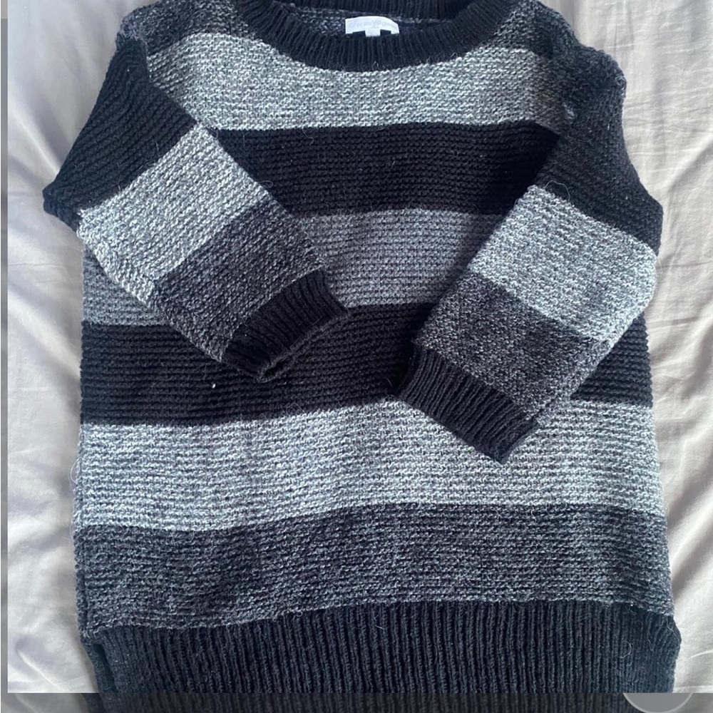 Striped Black and Gray Sweater